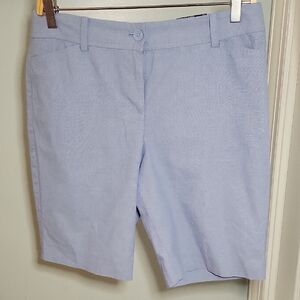 Talbots Perfect Shorts 9.5" Bermudas In Light Blue Cotton NWT Size 8 Petite